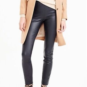 NEW NO TAGS J Crew Collection Leather Leggings Black SEZE P 0